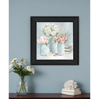Pastel Peonies Pretties Black Framed Print Wall Art