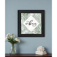 GOOD VIBES Black Framed Print Wall Art