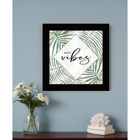 GOOD VIBES Black Framed Print Wall Art