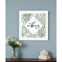 GOOD VIBES White Framed Print Wall Art