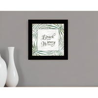BEACH MORE WORRY LESS Black Framed Print Wall Art