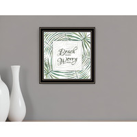 BEACH MORE WORRY LESS Black Framed Print Wall Art