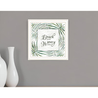 BEACH MORE WORRY LESS White Framed Print Wall Art