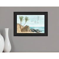 WILD AND FREE JUST LIKE THE SEA Black Framed Print Wall Art