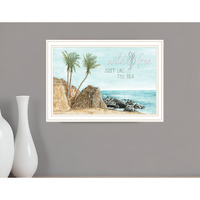 WILD AND FREE JUST LIKE THE SEA White Framed Print Wall Art