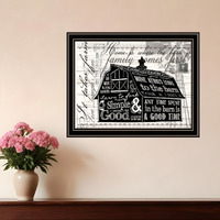 SIMPLE & GOOD BARN Black Framed Print Wall Art