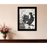 WELCOME TO THE FARM CHICKEN Black Framed Print Wall Art