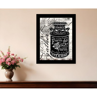 FARM SWEET FARM MILK CAN Black Framed Print Wall Art