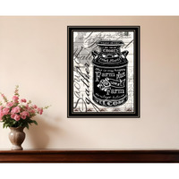 FARM SWEET FARM MILK CAN Black Framed Print Wall Art