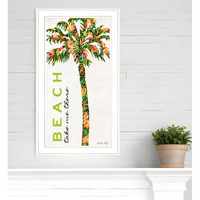 Beach Take Me There White Framed Print Wall Art