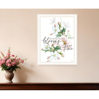 Everything Bloom White Framed Print Wall Art