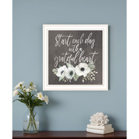 Grateful Heart White Framed Print Wall Art