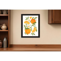 Citrus Orange Botanical Black Framed Print Wall Art
