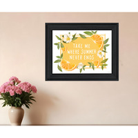 Take Me Where Summer Never Ends Black Framed Print Wall Art