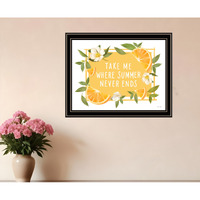 Take Me Where Summer Never Ends Black Framed Print Wall Art