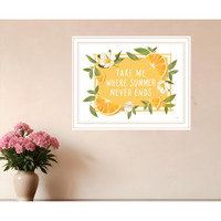 Take Me Where Summer Never Ends White Framed Print Wall Art