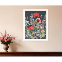 Summer Garden Buzz White Framed Print Wall Art