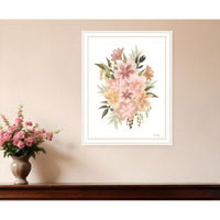 Peachy Petals White Framed Print Wall Art