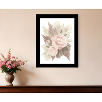 BOHEMIAN BOUQUET Black Framed Print Wall Art