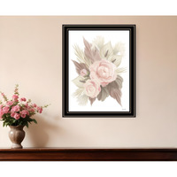 BOHEMIAN BOUQUET Black Framed Print Wall Art