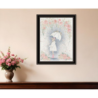 Georgia In The Rain Black Framed Print Wall Art