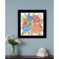 Spring Floral Black Framed Print Wall Art