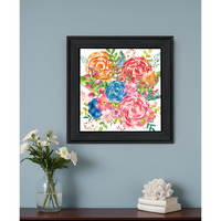Spring Floral Black Framed Print Wall Art
