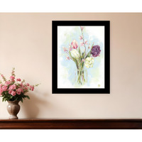 Flower Farm Bouquet Black Framed Print Wall Art