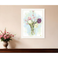 Flower Farm Bouquet White Framed Print Wall Art