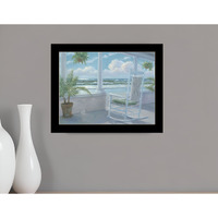 Coastal Porch Black Framed Print Wall Art