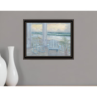 Coastal Porch Black Framed Print Wall Art