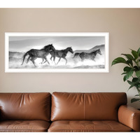 Horses Rolling By White Framed Print Wall Art