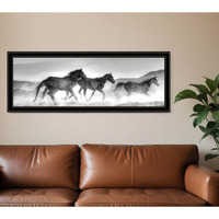 Horses Rolling By Black Framed Print Wall Art