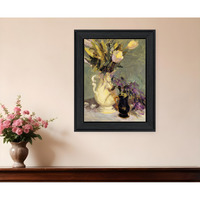 Tulips and Lavender Black Framed Print Wall Art