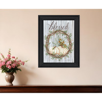 Blessed Wreath Black Framed Print Wall Art