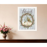 Blessed Wreath White Framed Print Wall Art