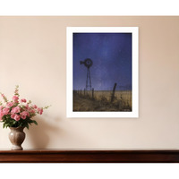 Starlit Night White Framed Print Wall Art