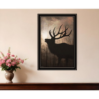 Elk Sunrise Black Framed Print Wall Art