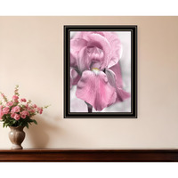 Pink Iris Black Framed Print Wall Art