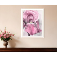 Pink Iris White Framed Print Wall Art