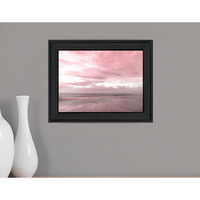Pink Beach Emotions Black Framed Print Wall Art