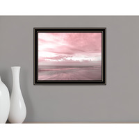 Pink Beach Emotions Black Framed Print Wall Art