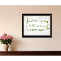 Hello Spring Black Framed Print Wall Art
