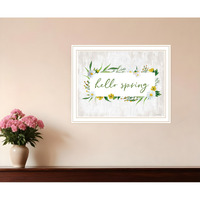 Hello Spring White Framed Print Wall Art