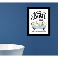 Hot Bath Black Framed Print Bathroom Wall Art