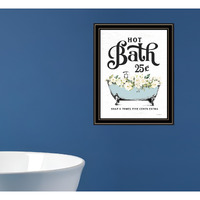 Hot Bath Black Framed Print Bathroom Wall Art