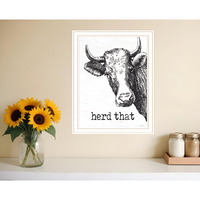 Herd That White Framed Print Bathroom Wall Art