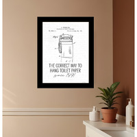 Correct Way to Hang Toilet Paper Black Framed Print Bathroom Wall Art