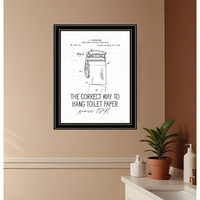 Correct Way to Hang Toilet Paper Black Framed Print Bathroom Wall Art