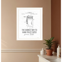 Correct Way to Hang Toilet Paper White Framed Print Bathroom Wall Art